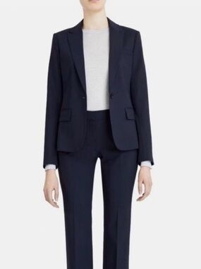 Theory 2 Pc Suit Sz 0 Navy